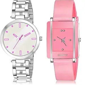 NEUTRON Collegian Analog White and Pink Color Dial Women Watch - GM238-G14 (Pack of 2)