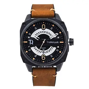 TUBULAR - Square Analog Wrist Watch with Date