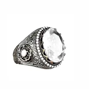White Moon Stone Signet Ring, Turkish Rings for Men and Women by Acts of Men (9)