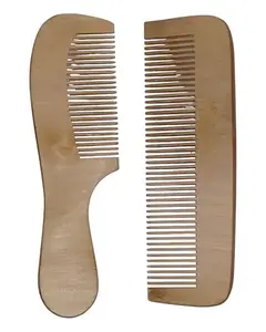 Samogrik Wooden Hair Combs, Set of 2, 17cm Length