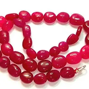 Beautiful 8-10mm Red Ruby Quarts Tumble Beads 19" Strand Gemstone Necklace Fasion Jewelery For Girls,Women Natural Ruby Quarts Uneven Necklace