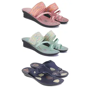 Women's Comfortable Sandal,Casual Lightweight Sandal for Everyday Wear for women's(GR-(COMBO-3)-1950-1954-1973-7)