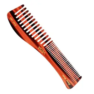Vega Tortoise Shell Pattern Wide and Coarse Tooth Shampoo Hair Comb,Handmade, (India's No.1* Hair Comb Brand)For Men and Women, (HMC-48D)