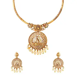 Yellow Chimes Jewellery Set for Women and Girls Traditional Jewellery Set Bridal Gold Plated Choker Necklace Set | Birthday Gift for girls and women Anniversary Gift for Wife