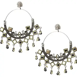 Total Fashion Antique Jewellery Oxidised Stone Chandbali Afghani Earring for Women & Girls