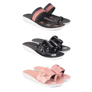 Women's Comfortable Sandal,Casual Lightweight Sandal for Everyday Wear | CL-(COMBO-3)-1992-1989-1988-7