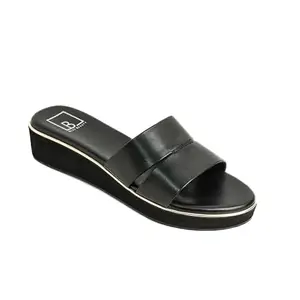B BLUE BEAUTY Blue Beauty Rubber Slider/Flip Flop - Stylish and Comfortable Sandals for Women || Black, Size: 36
