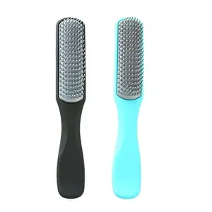 UMAI Flat Hair Brush with Strong & Flexible Bristles | Curl Defining Brush for Thick Curly & Wavy Hair | Small Size | Hair Styling Brush for Women & Men (Blue-Black, Pack of 2)