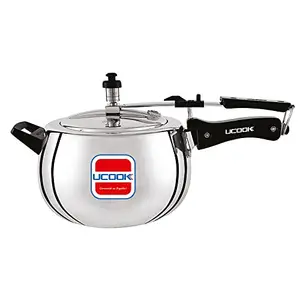 UCOOK By UNITED Ekta Engg. Silvo Plus 6.5 Litre Induction Base Inner Lid Aluminium Pressure Cooker, Silver price in India.