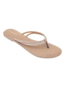 V-WALK Women's Big sizes Casual Ethnic Flats | Elegant Slip-On Toe Ring Sandals
