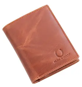 Husk N Hoof RFID Protected Leather Wallet for Men | Mens Wallet Leather | Wallets for Men | Purse for Men | Crunch Brown
