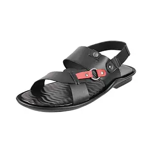 Mochi Men Black Leather Sandals (18-1021-11-45) Size (11 UK/India (45EU))