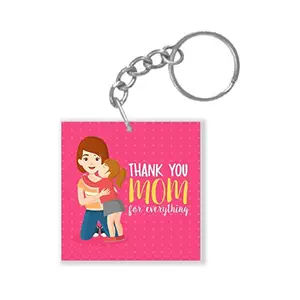TheYaYaCafe Birthday Gifts for Mom Acrylic Printed Keychain Keyring Birthday - Thank You Mom for Everything