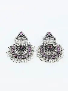 Royal Jewells Shanvi Earrings |Monalisa stone | For Women and Girls | Oxidised Brass Earrings… (Green)