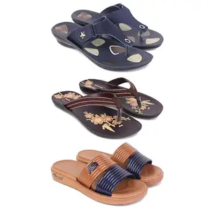 Women's Comfortable Sandal,Casual Lightweight Sandal for Everyday Wear | D_(COMBO-3)-1973-O21-1981-6-EURO-37