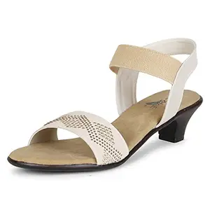 TWINSSHOE Presents Womens heel strap Cream sandals