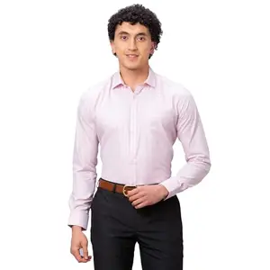 Park Avenue Men's Slim Fit Poly Cotton Blend Full Sleeve Semi Cutaway Collar Checks Pattern Red Formal Shirt (Size: 39)-PMSX18047-R4