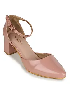 Shezone Shezon Women's Pink Color Heels (SBD4012_Nude_41)