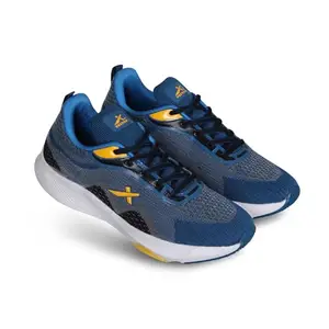 Vector X Shark Running/Jogging Light Weight Durable Comfortable Fit EVA/Rubber Sole Shoes (7, Blue-Black-Yellow)