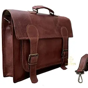 PARRYS LEATHER WORLD Shoulder Cross Body Messenger Briefcase Back-Pack Bag, 16 Inch Laptop Bag,Document Holder Briefcase Bag,Cross Body Brown Bag, Brown, 16 x 4 x 12 (L X B X H) Inches Approx