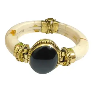 Black Agate Bracelet - Black Hakik Bracelet for Men & Women - Antique Wrist band with screw lock - Lab Certified