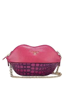 Da Milano Genuine Leather Pink Womens Sling Wallet (10129)