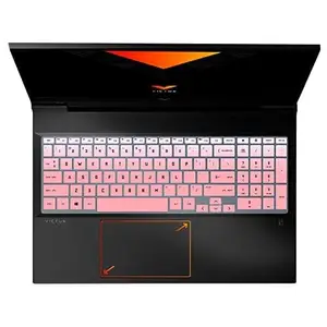 VNJ ACCESSORIES VNJ Silicone Skin Keyboard Protector Cover Compatible for HP Victus 15.6 inch FHD Gaming Laptop (Model-2022) 15-FA and 15-FB Series - GR.Pink