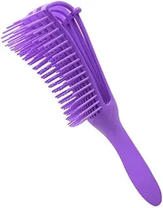 GION Wet and Dry Hair Detangler Brush, 8 Rows Brushes Plastic Handle Matte Surface Professional Styling Hair Brushes for Curly Thick Straight Hair (1Pcs)