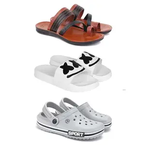 Men's Sandals | Lightweight Wear| Stylish & Easy to Wear For Men's PCV-SAN-(3-COMBO)-3151-3030-3016-10