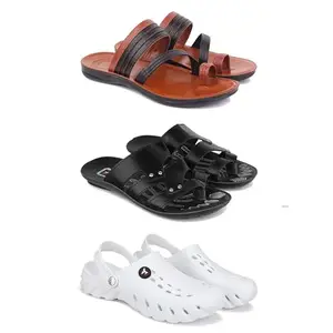 DRACKFOOT Men's Sandals | Lightweight Wear| Stylish & Easy to Wear For Men's GRT-SAN-(3-COMBO)-3151-3126-3145-6