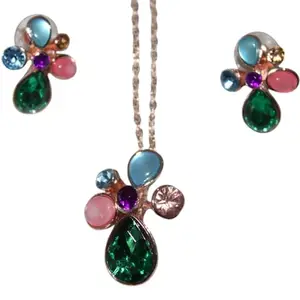 Cute Multicolour Pendant Set Jewellery Set for Women & Girls