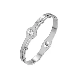 MYKI Svelte Realistic Roman Numbers Diamond Kada Bracelet For Women & Girls