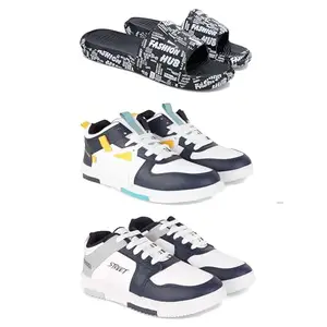 DRACKFOOT Men's Sports Shoes | Lightweight Stylish & Easy to Wear for Men'sGR-SPO-(3-Combo)-3103-1074-1075-6 Multicolor