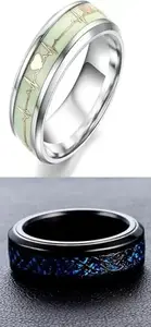 Women Combo Blue Dragon & Glow Ring (IR18) B_ragon & Ecg Glow Ring (Size 19) M1_IR18