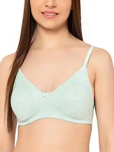Clovia Women's Cotton Lightly Padded Non-Wired Full Cup Multiway T-Shirt Bra (BR1662A11_Green_36B)