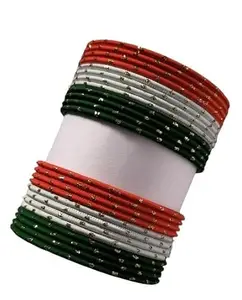 BANGLESKART Fancy Tiranga Metal bangles for kids (both wrist) (2.0) (2.8)