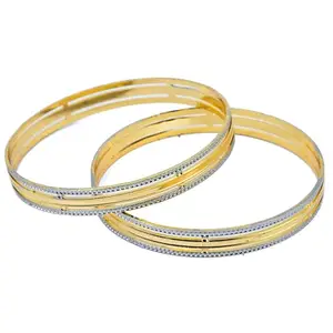 OPAL TOUCH Detailing-Silver-Lined-Gold-Plated-Bangles