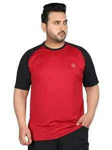 CHKOKKO Men's Polyester Regular Fit Solid Sports T-Shirt