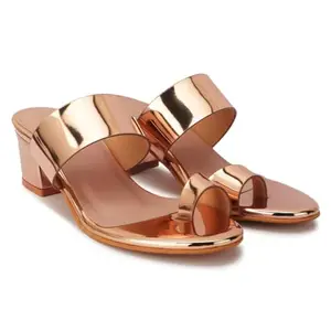 Dubha Fashion Latest Heel Sandal For Women Casula Party-Wear Comfort College Heel Sandal (Copper-40)