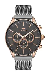 Ferro Pisa Analog Grey Dial Men's Watch-FM11912C-W