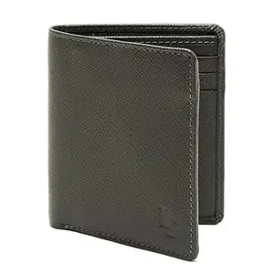 LOUIS STITCH Mens Grey Italian Saffiano Leather Wallet RFID Blocking Card Holder Multiple Slots Handcrafted Premium Wallets for Men Boys Note Cash