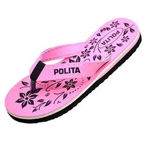 POLITA Women slippers | Extra Soft comfortable and stylish flip flop slippers for women Pink f142 (Pink, numeric_6)
