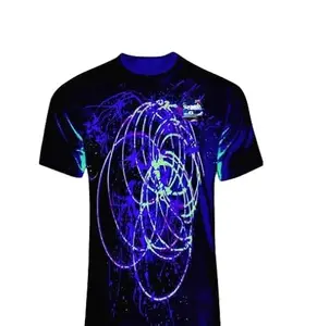 Radium Deal Polyester Men's Regular Fit Glows in Dark/Sunlight/Phone/Night Color Changing T- Shirt | Super Soft Comfortable Trendy Tshirt for Gym, Casual Outings, Traveling(White_15_L)