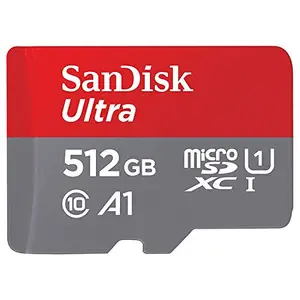 SanDisk 512GB Ultra MicroSDXC UHS-I Memory Card - 100MB/s, C10, U1, Full HD, A1, Micro SD Card - SDSQUAR-512G-GN6MN price in India.