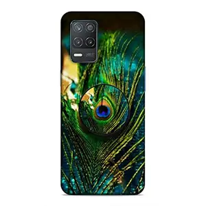 Screaming Ranngers Printed Hard Matt Finish Mobile Case Back Cover with Mobile Holder for Realme Narzo 30 5G (Feather/Peacock)