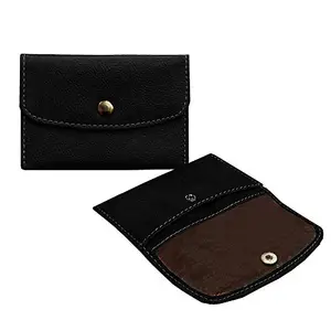 MATSS Faux Leather Black Mini Wallet/ATM Card Case/Credit Card Holder for Men and Women