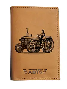 ABYS Genuine Leather Tan Wallet||Card Holder for Men and Women (5136-CAR)