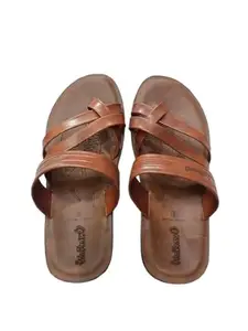 Men's Indoor Outdoor Slippers, Plush Synthetic Leather, Soft Comfortable Walking Footwear, Brown (Brown, UK Footwear Size System, Adult, Men, Numeric, Medium, 9)