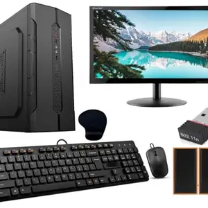 Desktop Computer Set with i5-3470, 8GB RAM, 512GB SSD, 19-inch Monitor, Keyboard, Mouse, WiFi, Speakers, Windows 10, Black