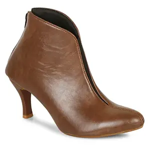 Commander Shoes Stylish High Ankle Boots for Girls and Women (515 Brown 8UK)